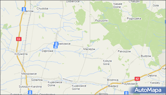 mapa Maciejów gmina Kluczbork, Maciejów gmina Kluczbork na mapie Targeo