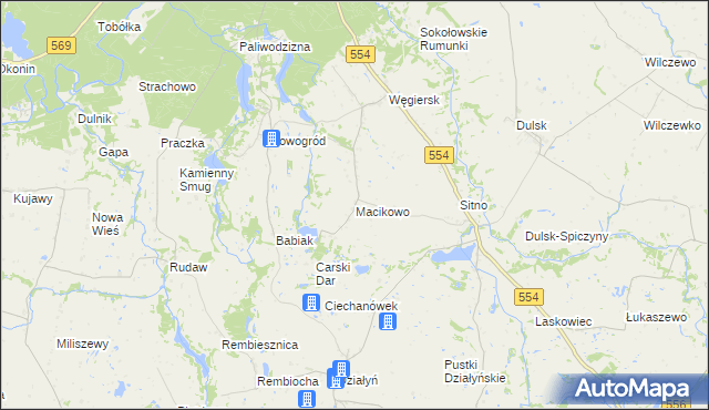 mapa Macikowo, Macikowo na mapie Targeo