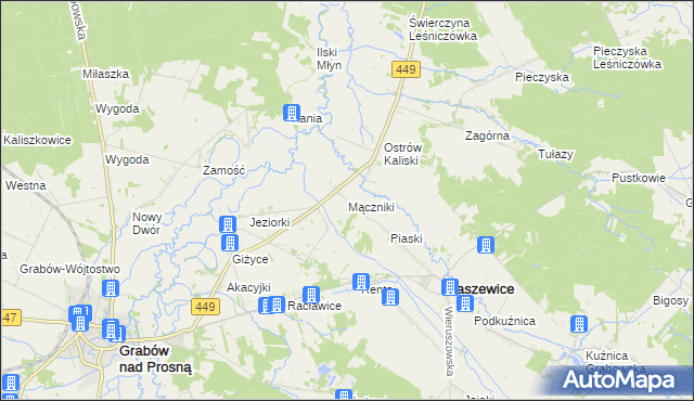 mapa Mączniki gmina Kraszewice, Mączniki gmina Kraszewice na mapie Targeo