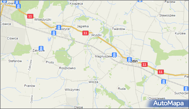 mapa Magnuszewice, Magnuszewice na mapie Targeo