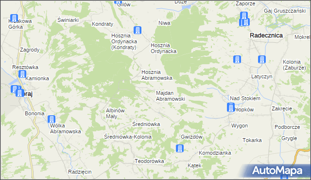 mapa Majdan Abramowski, Majdan Abramowski na mapie Targeo