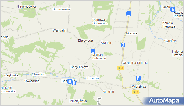 mapa Majdan Bobowski, Majdan Bobowski na mapie Targeo