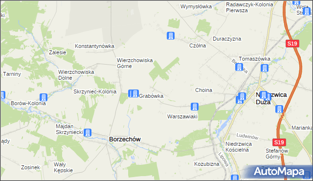 mapa Majdan Borzechowski, Majdan Borzechowski na mapie Targeo