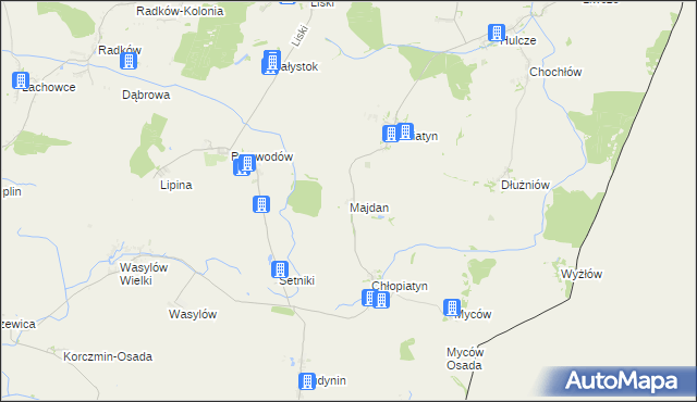 mapa Majdan gmina Dołhobyczów, Majdan gmina Dołhobyczów na mapie Targeo