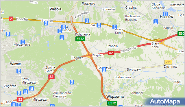 mapa Majdan gmina Wiązowna, Majdan gmina Wiązowna na mapie Targeo