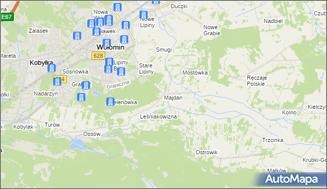 mapa Majdan gmina Wołomin, Majdan gmina Wołomin na mapie Targeo