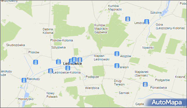 mapa Majdan Leśniowski, Majdan Leśniowski na mapie Targeo