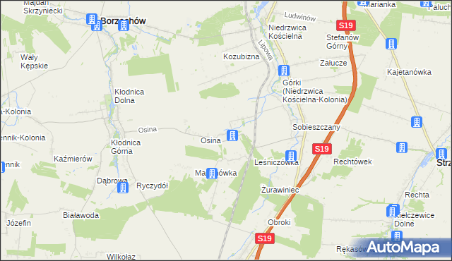 mapa Majdan Sobieszczański, Majdan Sobieszczański na mapie Targeo