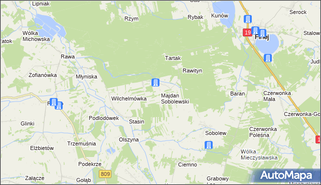 mapa Majdan Sobolewski, Majdan Sobolewski na mapie Targeo