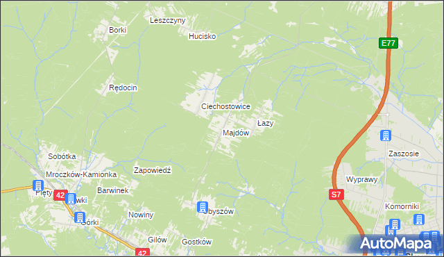 mapa Majdów, Majdów na mapie Targeo