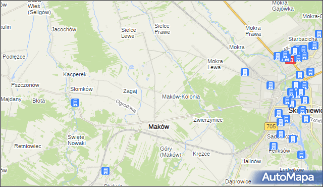 mapa Maków-Kolonia, Maków-Kolonia na mapie Targeo