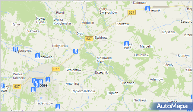 mapa Makówiec Mały, Makówiec Mały na mapie Targeo