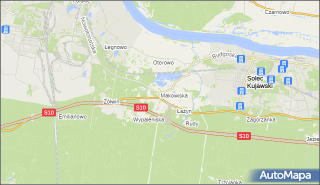 mapa Makowiska gmina Solec Kujawski, Makowiska gmina Solec Kujawski na mapie Targeo