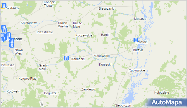 mapa Makowskie, Makowskie na mapie Targeo