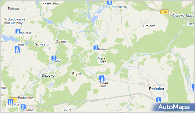 mapa Mała Turza, Mała Turza na mapie Targeo