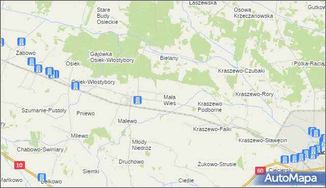 mapa Mała Wieś gmina Raciąż, Mała Wieś gmina Raciąż na mapie Targeo