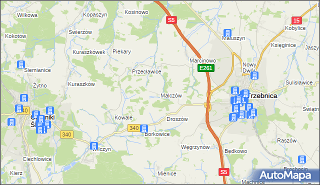 mapa Malczów, Malczów na mapie Targeo