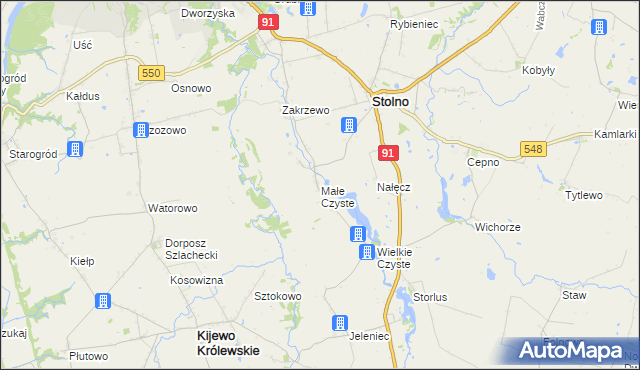 mapa Małe Czyste, Małe Czyste na mapie Targeo