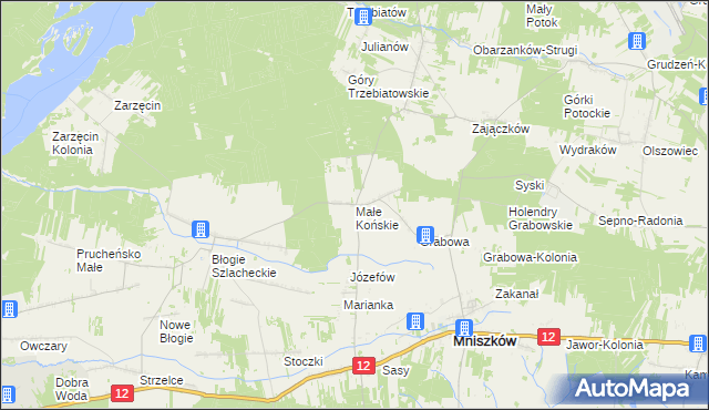 mapa Małe Końskie, Małe Końskie na mapie Targeo