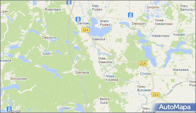 mapa Małe Stawiska, Małe Stawiska na mapie Targeo