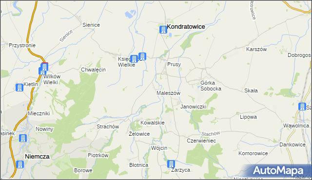 mapa Maleszów, Maleszów na mapie Targeo