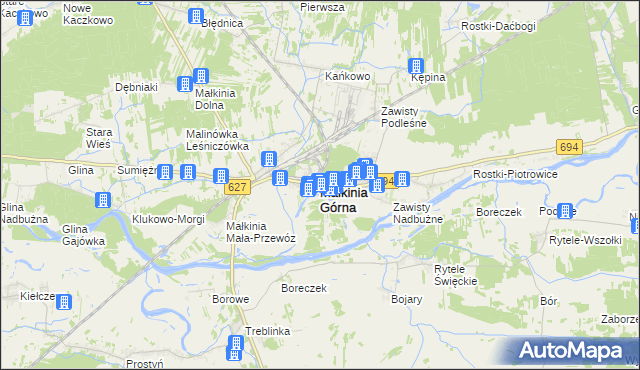 mapa Małkinia Górna, Małkinia Górna na mapie Targeo