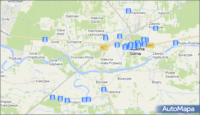 mapa Małkinia Mała-Przewóz, Małkinia Mała-Przewóz na mapie Targeo