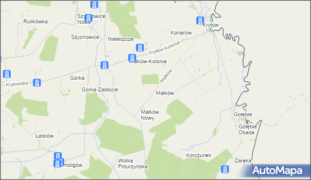 mapa Małków gmina Mircze, Małków gmina Mircze na mapie Targeo