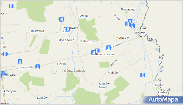 mapa Małków-Kolonia, Małków-Kolonia na mapie Targeo