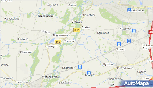 mapa Małkowice gmina Kąty Wrocławskie, Małkowice gmina Kąty Wrocławskie na mapie Targeo