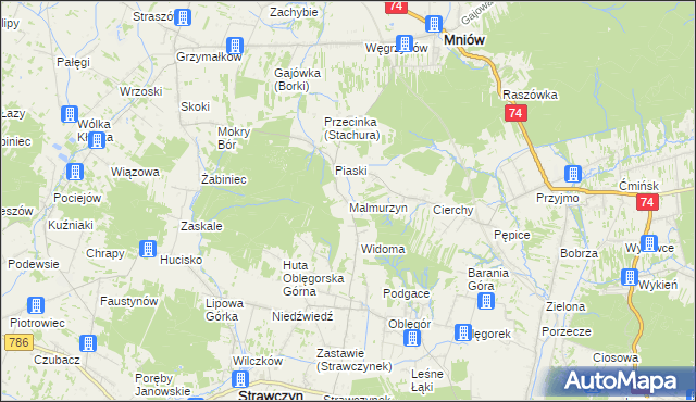 mapa Malmurzyn, Malmurzyn na mapie Targeo