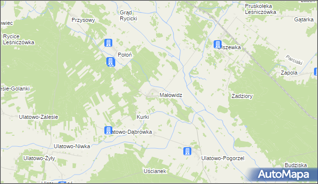 mapa Małowidz, Małowidz na mapie Targeo