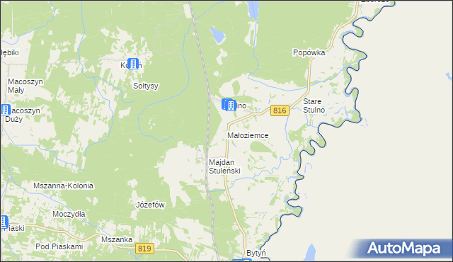 mapa Małoziemce, Małoziemce na mapie Targeo