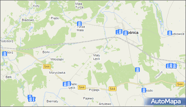 mapa Mały Łęck, Mały Łęck na mapie Targeo