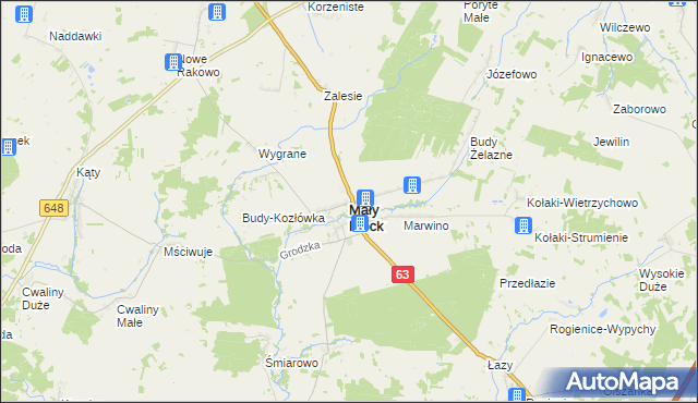 mapa Mały Płock, Mały Płock na mapie Targeo