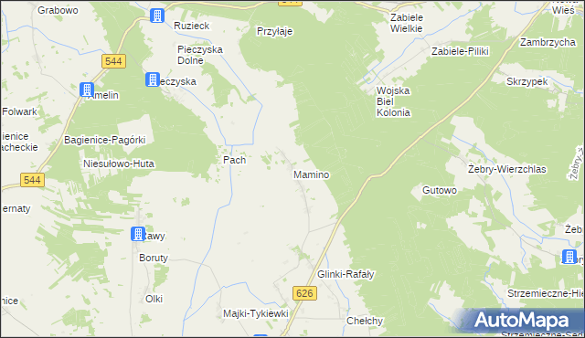 mapa Mamino, Mamino na mapie Targeo