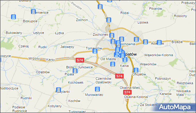 mapa Marcinkowice gmina Opatów, Marcinkowice gmina Opatów na mapie Targeo