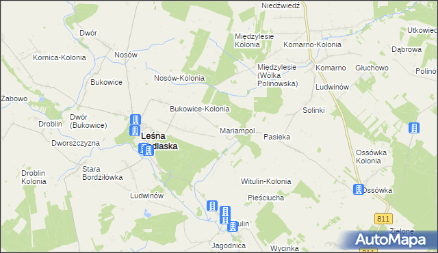 mapa Mariampol gmina Leśna Podlaska, Mariampol gmina Leśna Podlaska na mapie Targeo