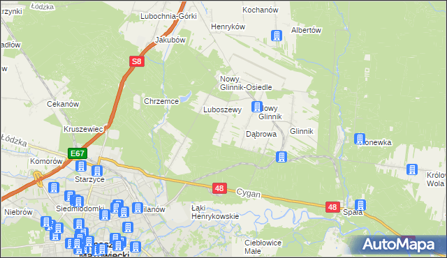 mapa Marianka gmina Lubochnia, Marianka gmina Lubochnia na mapie Targeo