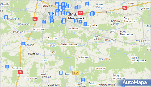 mapa Marianka gmina Mińsk Mazowiecki, Marianka gmina Mińsk Mazowiecki na mapie Targeo