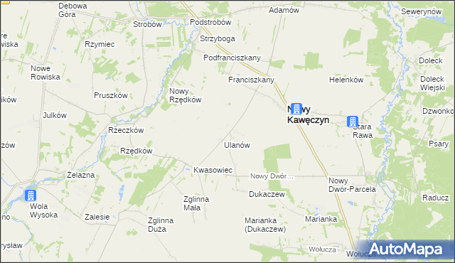 mapa Marianów gmina Nowy Kawęczyn, Marianów gmina Nowy Kawęczyn na mapie Targeo