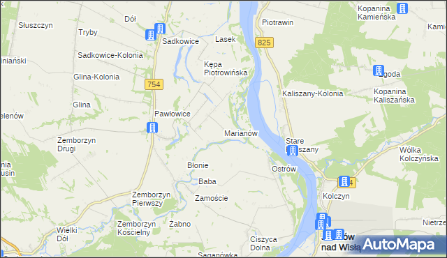 mapa Marianów gmina Solec nad Wisłą, Marianów gmina Solec nad Wisłą na mapie Targeo