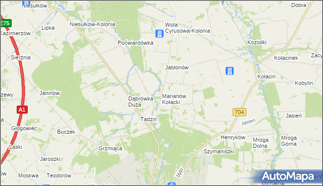 mapa Marianów Kołacki, Marianów Kołacki na mapie Targeo