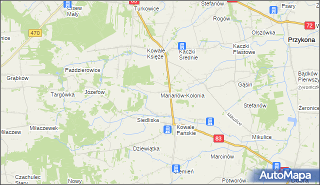 mapa Marianów-Kolonia, Marianów-Kolonia na mapie Targeo