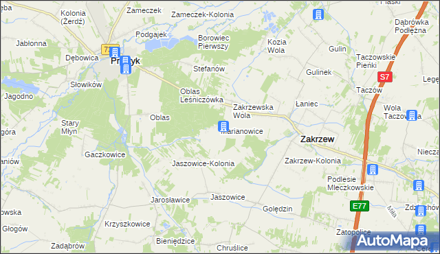 mapa Marianowice, Marianowice na mapie Targeo