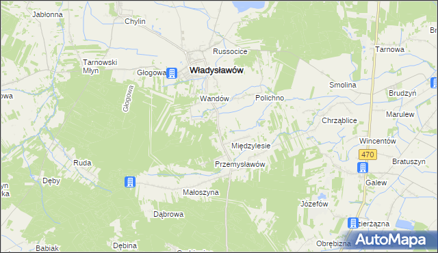 mapa Mariantów gmina Władysławów, Mariantów gmina Władysławów na mapie Targeo