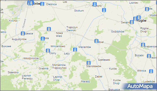 mapa Mariantów gmina Zagórów, Mariantów gmina Zagórów na mapie Targeo