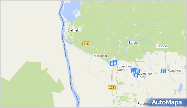 mapa Markocin gmina Cedynia, Markocin gmina Cedynia na mapie Targeo