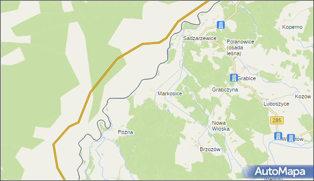 mapa Markosice, Markosice na mapie Targeo