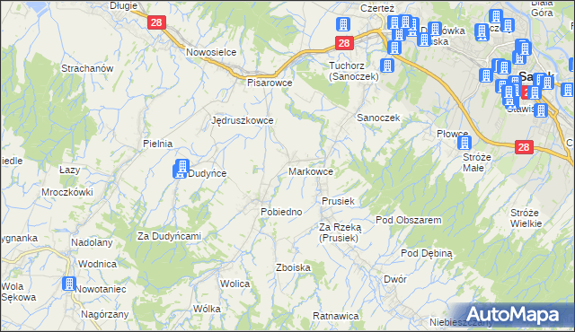 mapa Markowce, Markowce na mapie Targeo